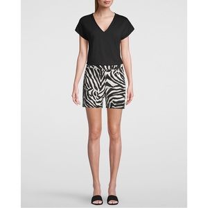 White House Black Market 5-Inch Smooth Stretch Zebra-Print Shorts NWT